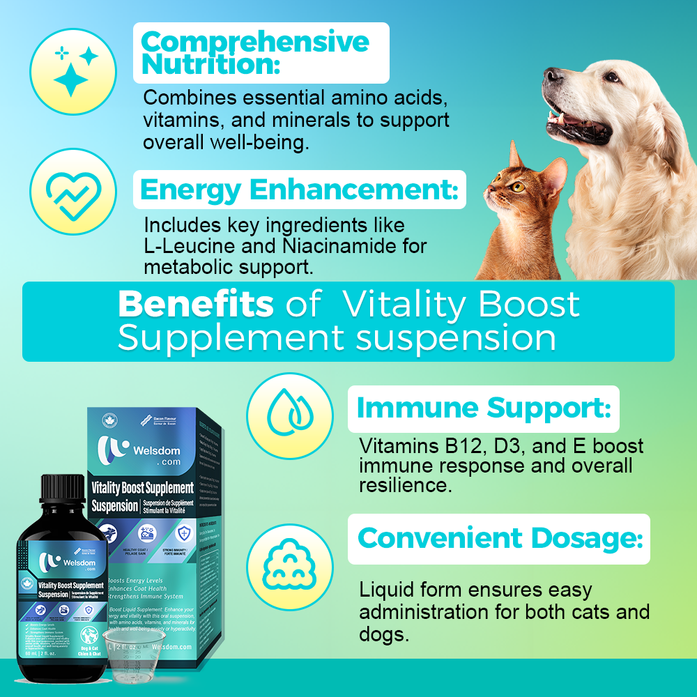 Vitality Boost Liquid Supplement for Pets | Energy & Health Support