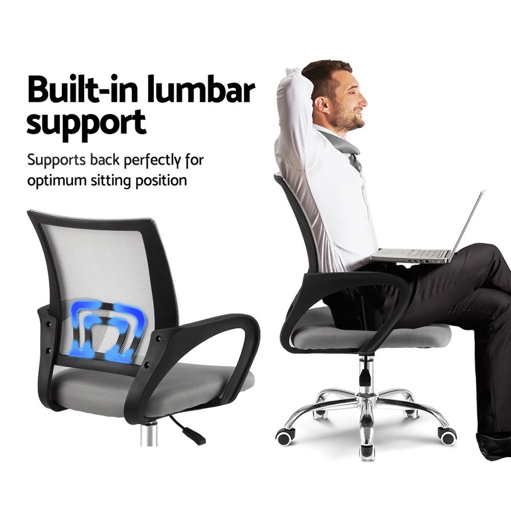 Artiss Mesh Office Chair Mid Back Grey