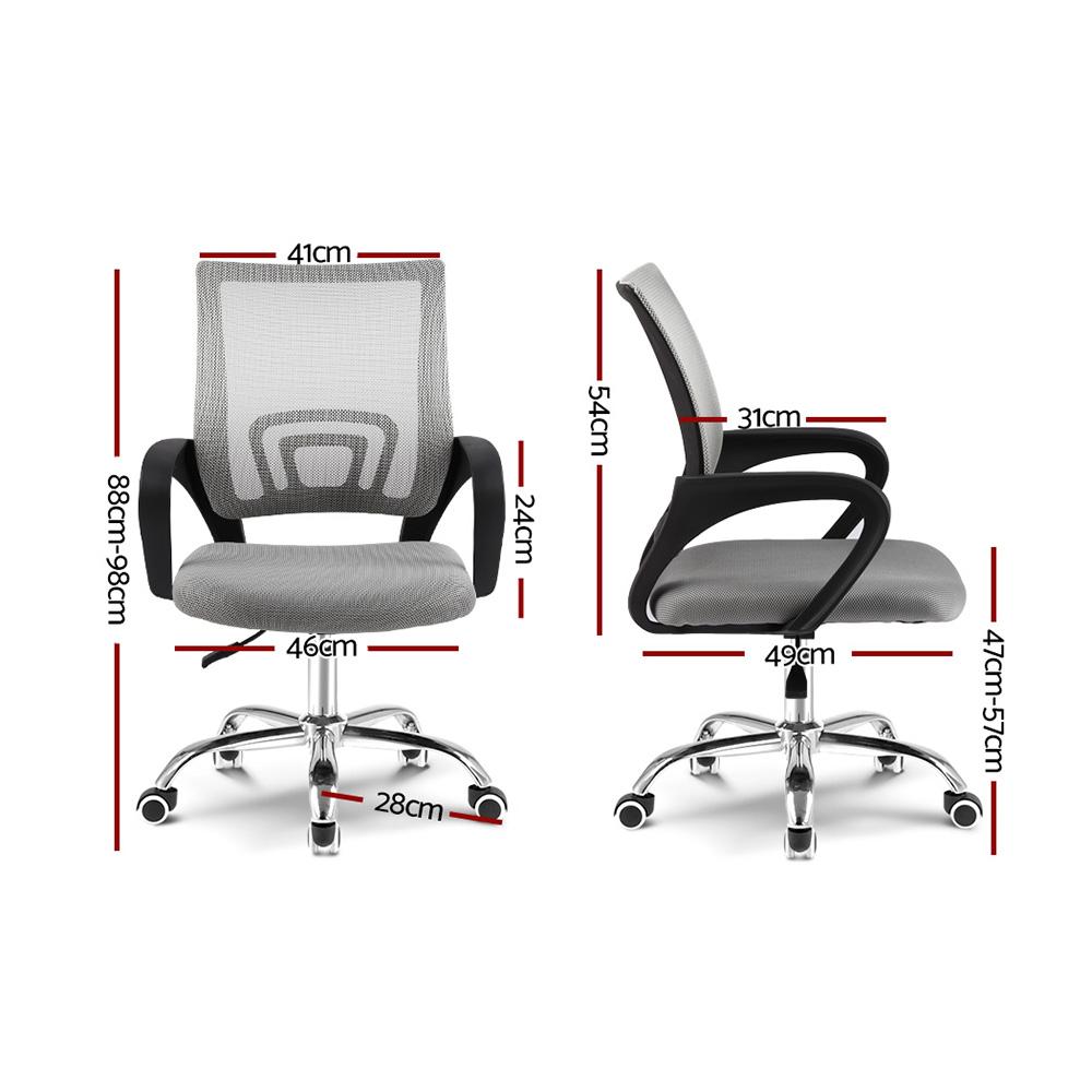 Artiss Mesh Office Chair Mid Back Grey