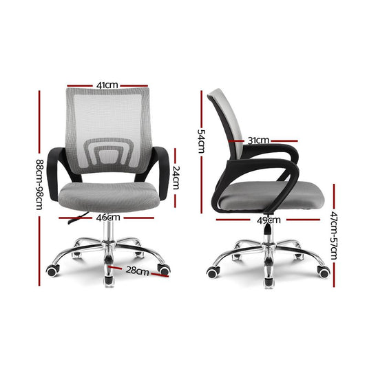 Artiss Mesh Office Chair Mid Back Grey